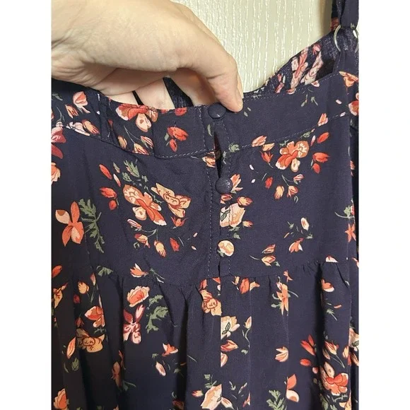 Natural Life Floral Side Slit Maxi Dress  L/XL  Boho Whimsy Cottage Dainty Cute - Picture 7 of 8